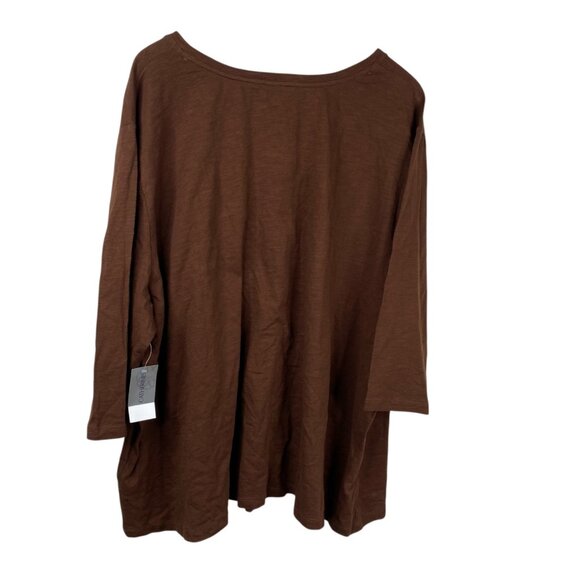 Liz & Me For Catherines Women's Love Cowboys Graphic Print Brown Size 4X NWT - Picture 3 of 11